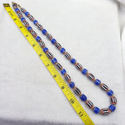 Vintage Chevron Venetian Style Multilayers Glass Beads Necklace