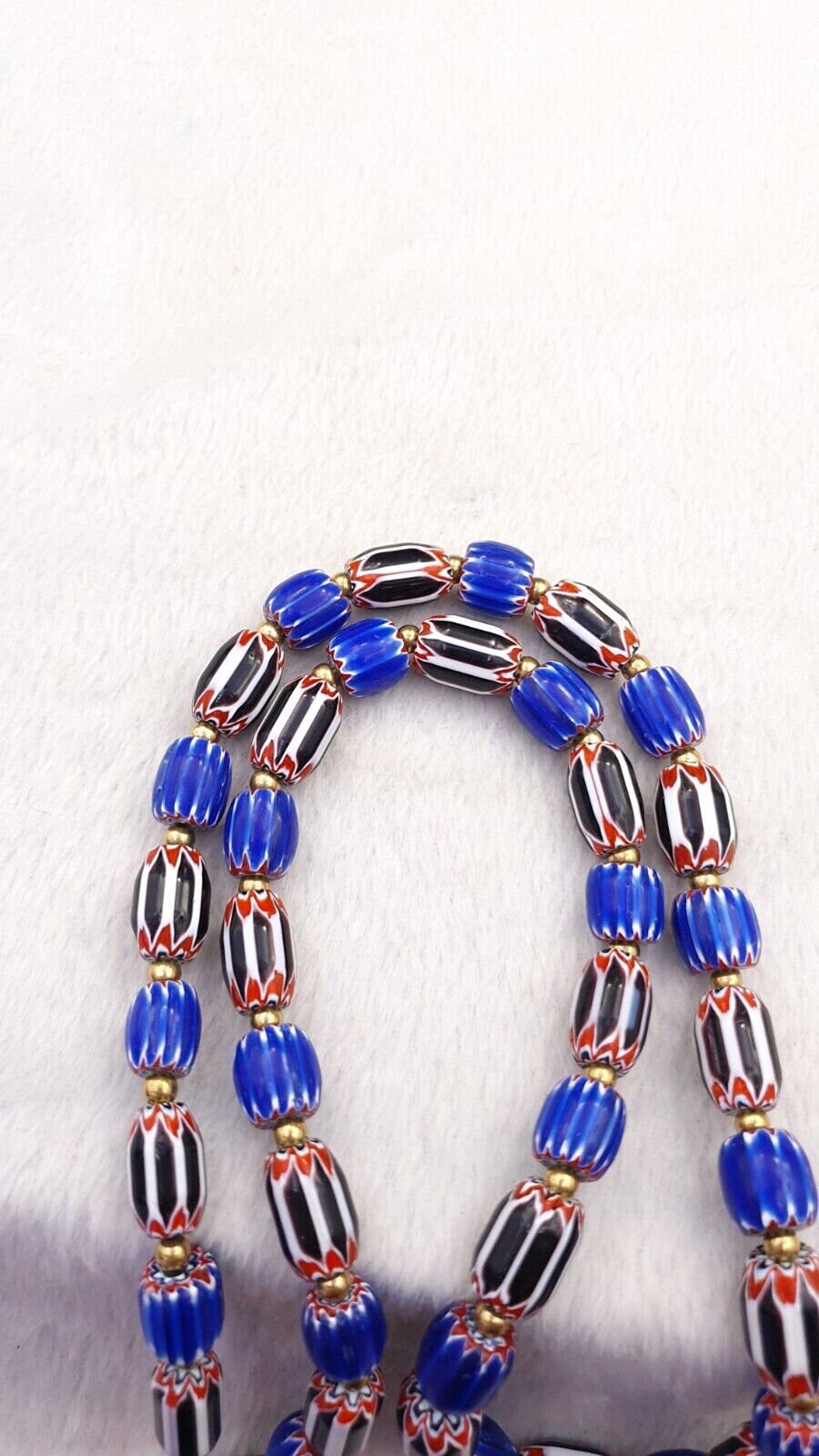 Vintage chevron venetian style multilayers glass beads necklace nc-807Gift