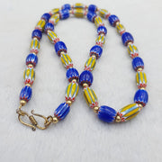 Vintage chevron venetian style multilayers glass beads necklace nc-802