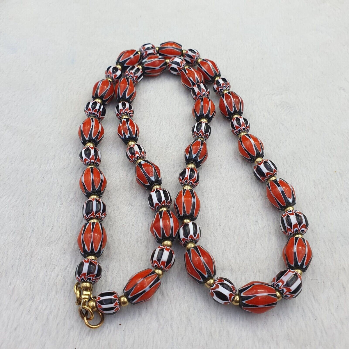 Vintage chevron venetian style multilayers glass beads necklace nc-808