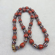 Vintage chevron venetian style multilayers glass beads necklace nc-808