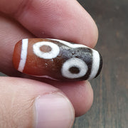 Antique himalayan indo tibetan central asian etched agate bead agt-6