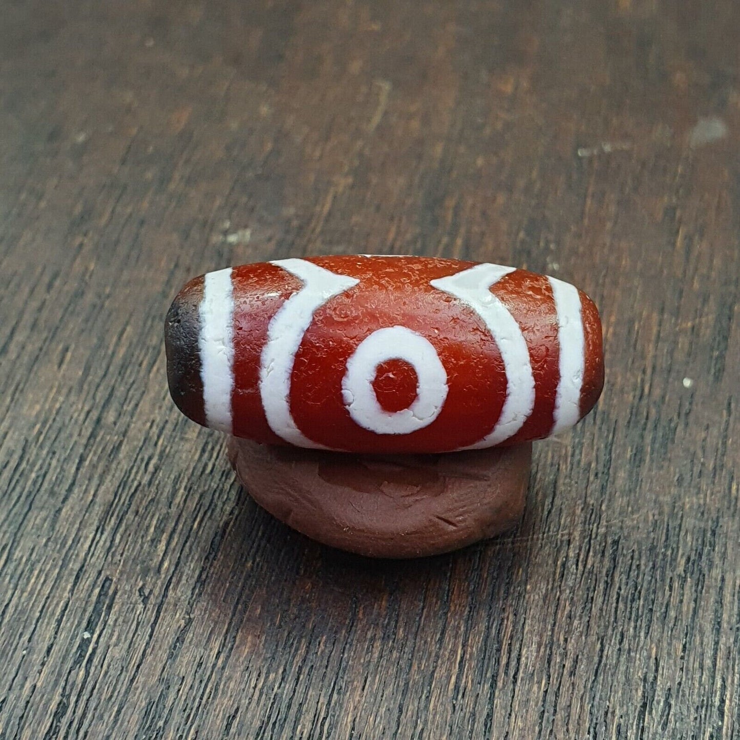 Antique himalayan indo tibetan central asian etched agate bead agt-1