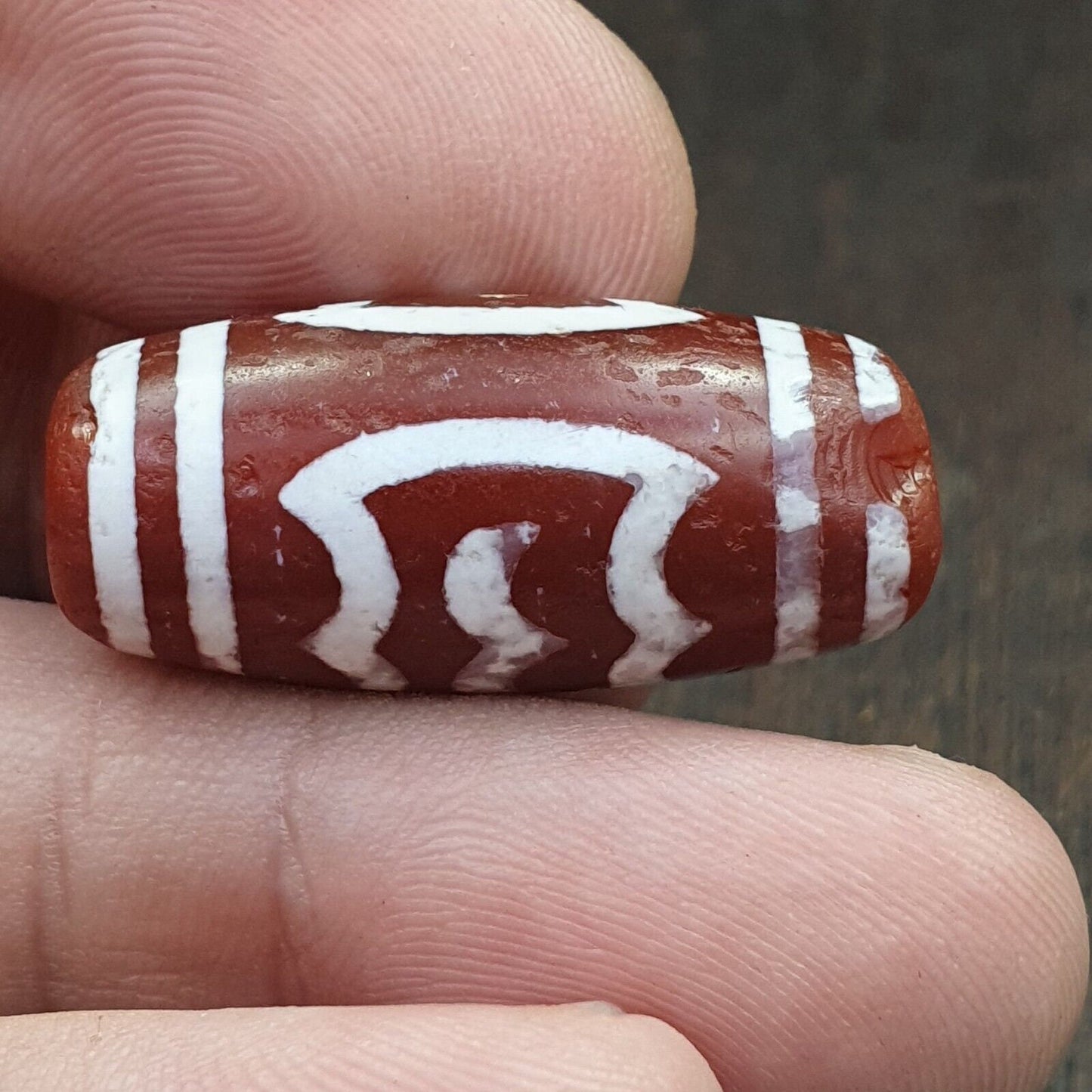 Antique himalayan indo tibetan central asian etched agate bead agt-2