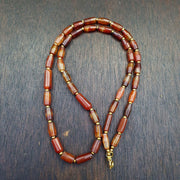 Antique Banded Agate Bead Necklace: German Trade Beads, 300+ Years Old