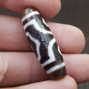 Tibetan nepalese triple eyes agate stone dzi bead amulet hq-a-5