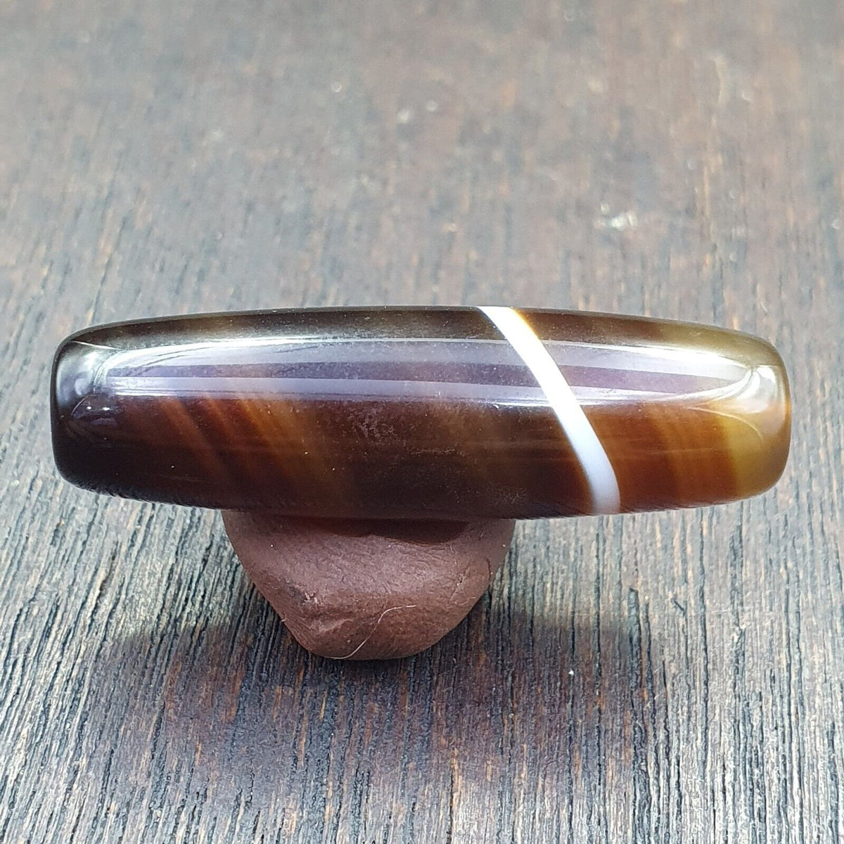 Antique old yemeni agate natural rare pattern banded agate bead  bd-a-4