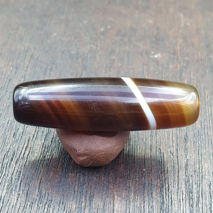 Antique old yemeni agate natural rare pattern banded agate bead  bd-a-4