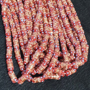 Vintage Venetian Inspired Retro Boho Millefiori Necklace | Aventurine Glass Beads | 22 Inch, 17x8Mm
