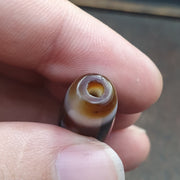 Vintage agate himalaya tibetan double tasso dzi bead amulet