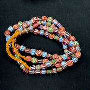 Multi color beads chevrons venetian glass beads african necklace 11-12mm.