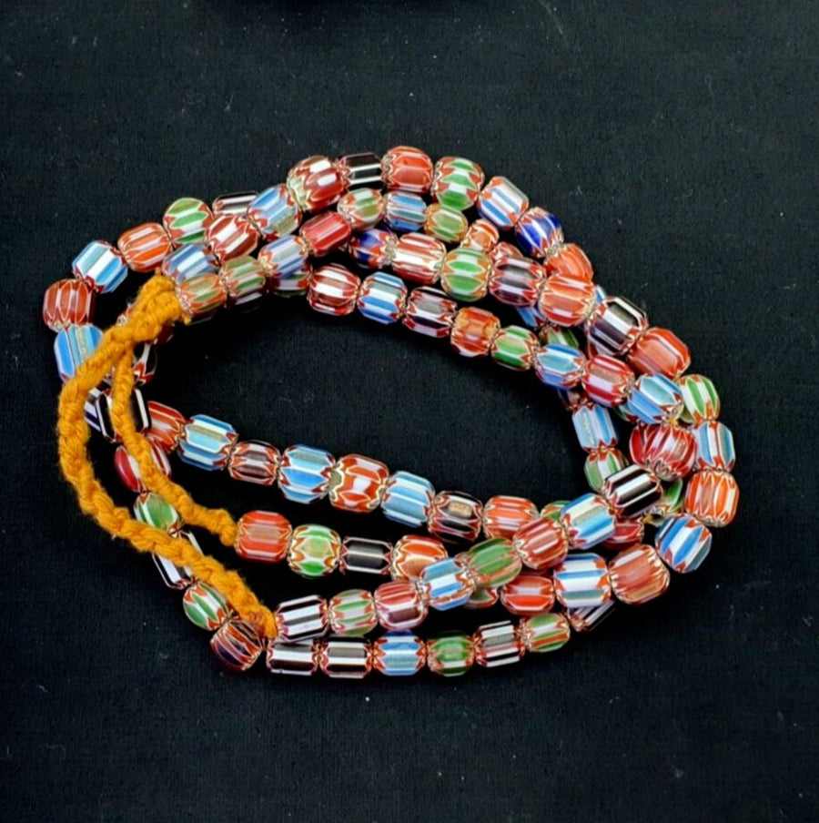 Multi color beads chevrons venetian glass beads african necklace 11-12mm.