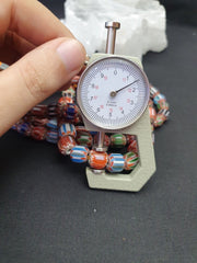 Multi color beads chevrons venetian glass beads african necklace 11-12mm.