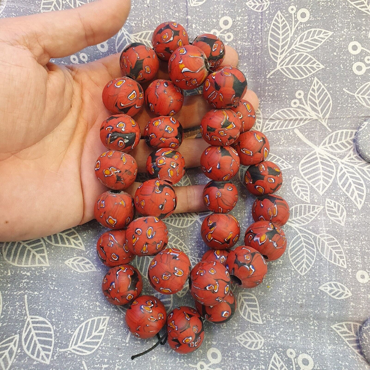 Art deco vene beautiful murano moretti millefiori mosaic glass beads