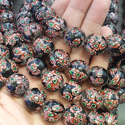 Vintage Venetian Inspired Beads, Unique Pattern Trade Necklace, Multicolor Large Round, Strand | Glass | 18-19mm, Approx 35