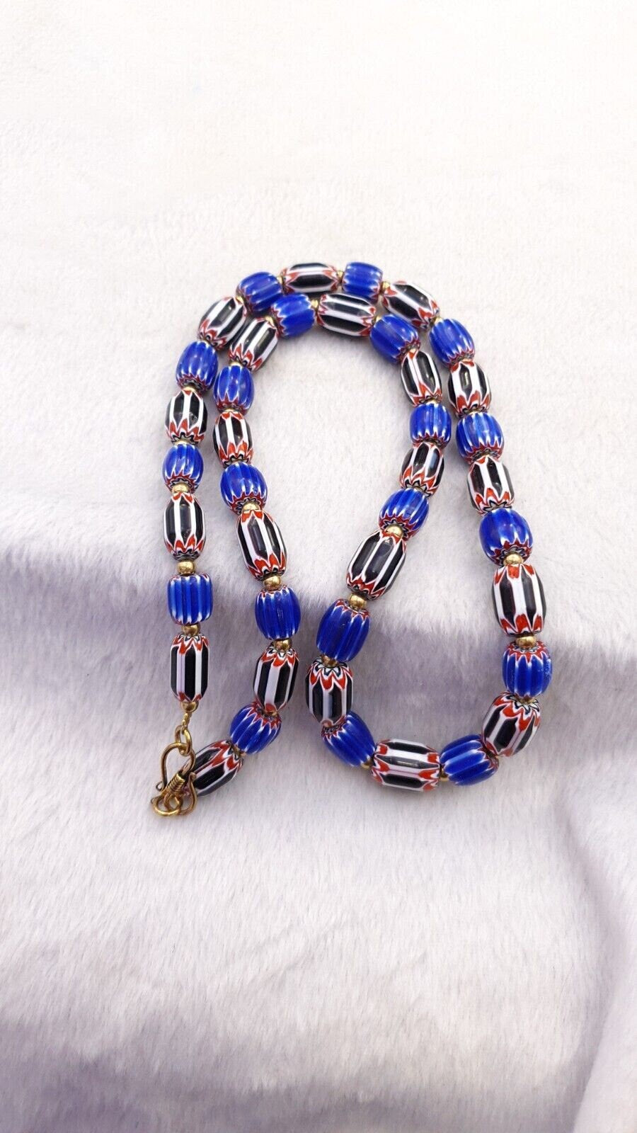 Vintage chevron venetian style multilayers glass beads necklace nc-807Gift