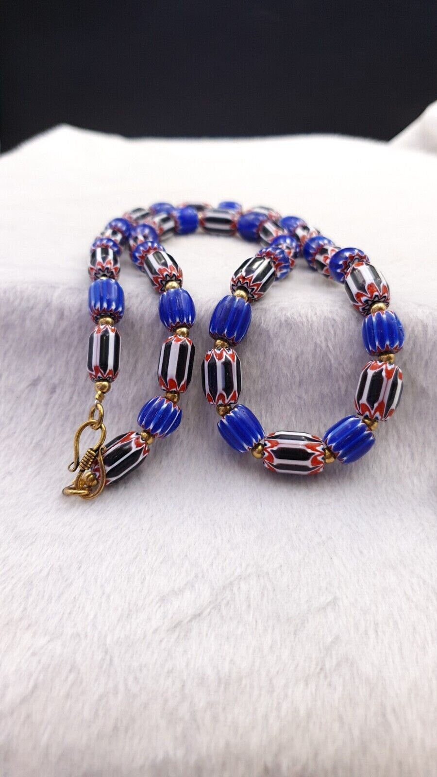 Vintage chevron venetian style multilayers glass beads necklace nc-807Gift