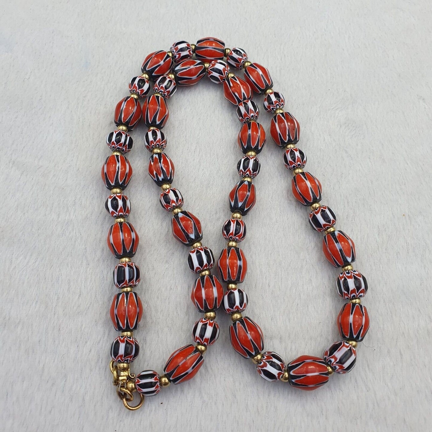 Vintage chevron venetian style multilayers glass beads necklace nc-808
