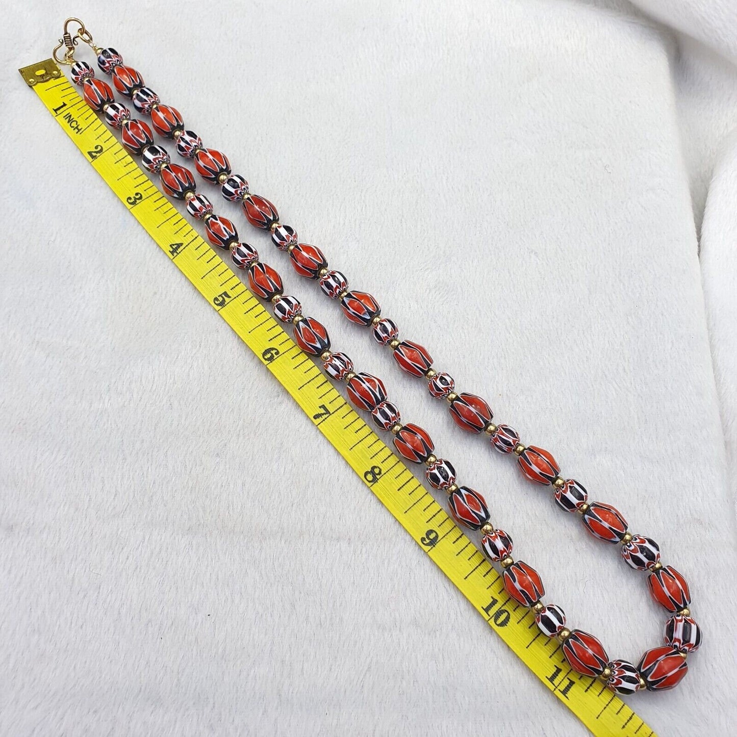 Vintage chevron venetian style multilayers glass beads necklace nc-808
