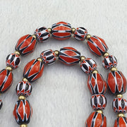 Vintage chevron venetian style multilayers glass beads necklace nc-808