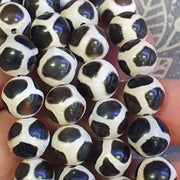 Vintage Etched Agate Budhi Mala: 108 Beads Buddhist Rosary