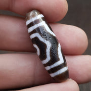 Tibetan nepalese triple eyes agate stone dzi bead amulet hq-a-5
