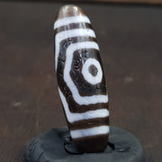 Tibetan nepalese triple eyes agate stone dzi bead amulet hq-a-5