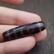 Tibetan nepalese 2 eyes antique agate stone dzi bead amulet hq-a-7