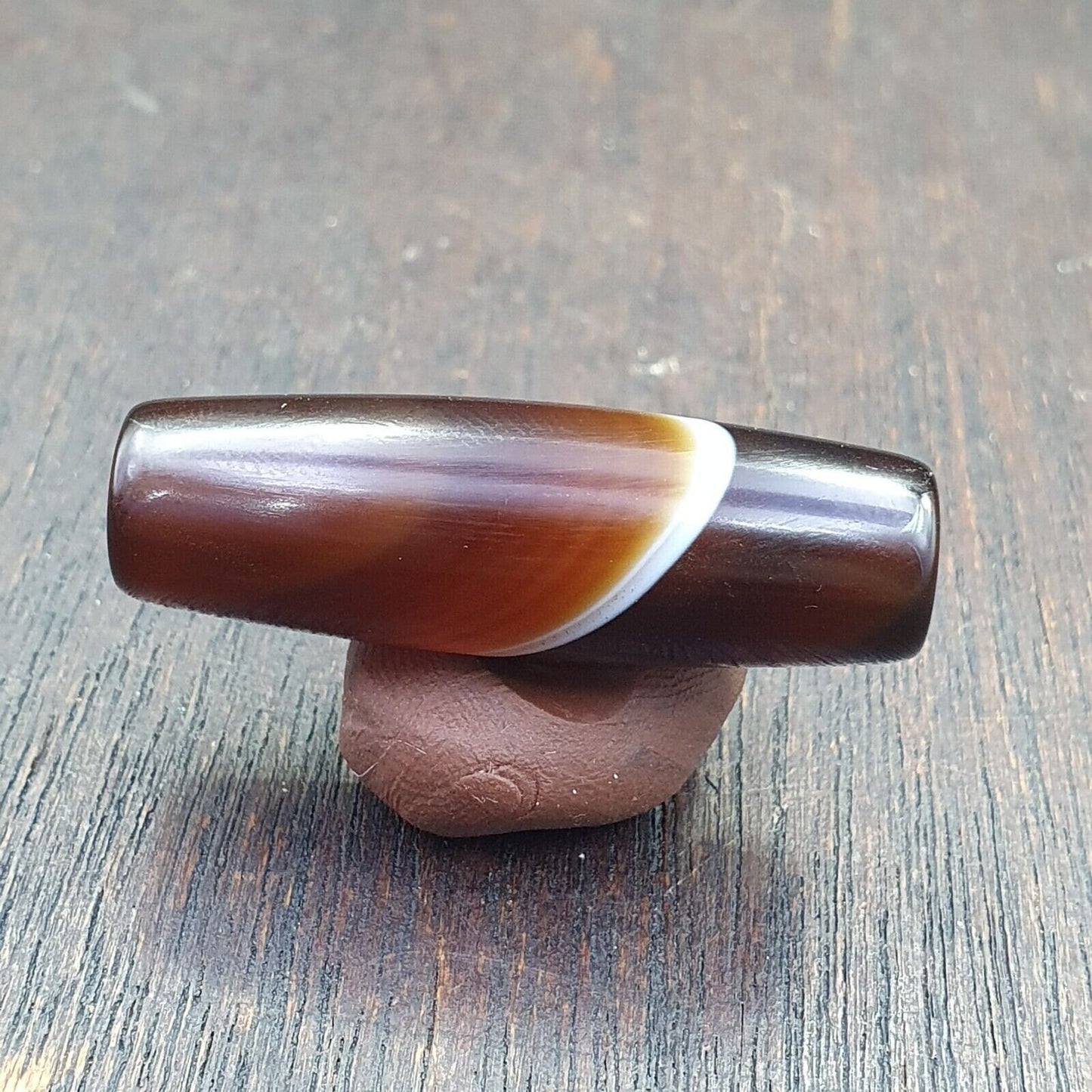 Antique old yemeni agate natural rare pattern banded agate bead  bd-a-2