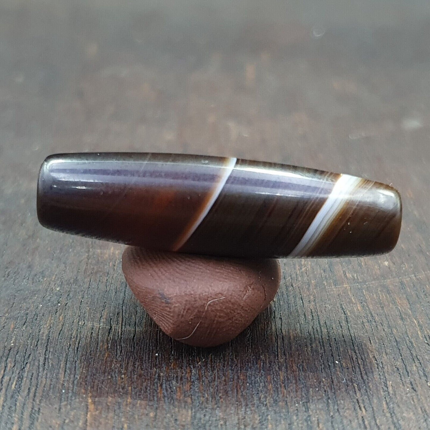 Antique old yemeni agate natural rare pattern banded agate bead  bd-a-1