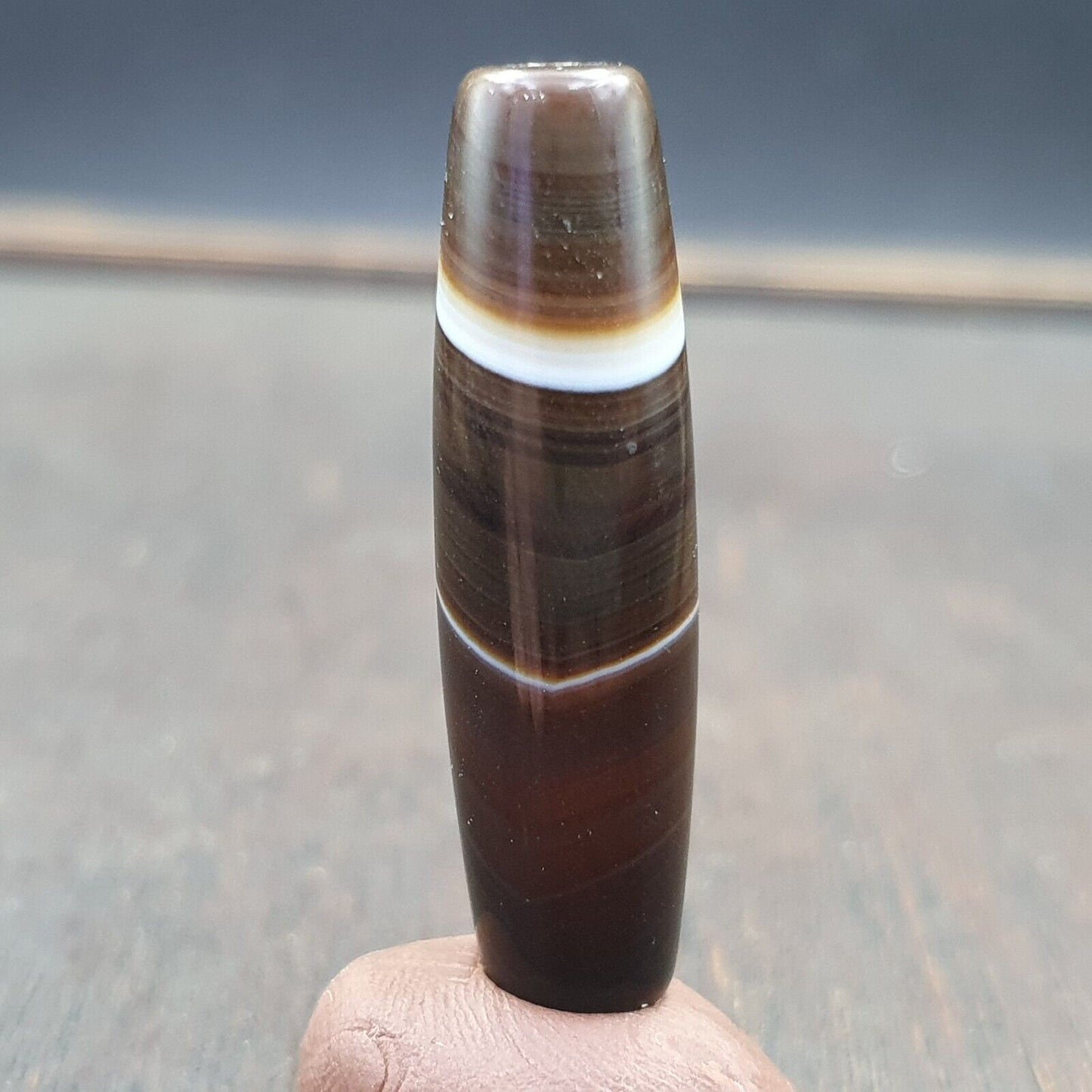Antique old yemeni agate natural rare pattern banded agate bead  bd-a-1