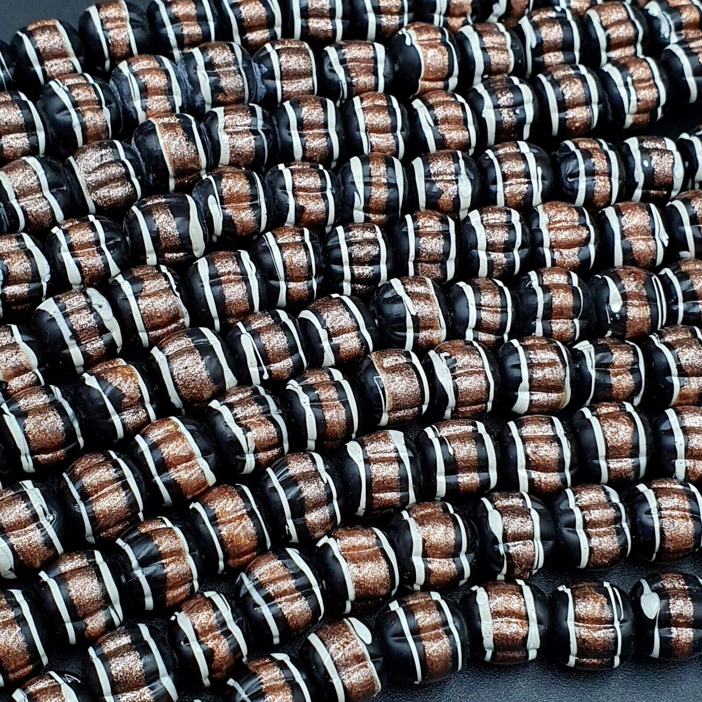 Vintage venerano art fancy beads 10-10.5mm aventurine glass beads necklaceGift