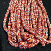Vintage Venetian Inspired Retro Boho Millefiori Necklace | Aventurine Glass Beads | 22 Inch, 17x8Mm