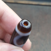 Vintage agate himalaya tibetan double tasso dzi bead amulet
