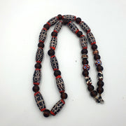 Unique Pattern Trade, Feather-Style Necklace | Vintage Glass Beads | Full Strand, Multicolor
