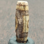 Vintage old tibetan 2 eyes agate stone dzi bead amulet tb-9-5