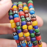 Vintage glass beads antique style multilayer bracelet #br-22.