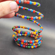 Vintage glass beads antique style multilayer bracelet #br-22.