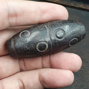 Antique black magnetic stone mysterious animal carving stone bead amulet mg-9-5