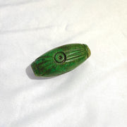 Antique green hawlight stone carving stone eyes bead amulet mg-9-12
