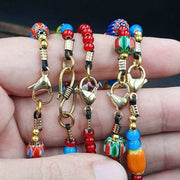 Wholesale 5 pcs vintage chevron and white heart venetian glass beads necklaces.