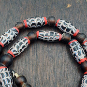 Unique Pattern Trade, Feather-Style Necklace | Vintage Glass Beads | Full Strand, Multicolor