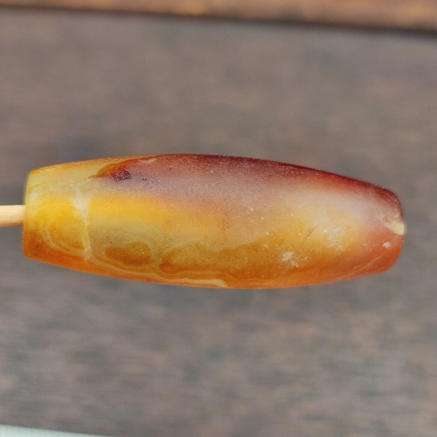 Antique yemeni old crystal agate middle eastern red agate bead -10y