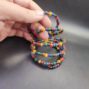 Vintage glass beads antique style multilayer bracelet #br-22.