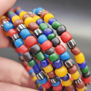 Vintage glass beads antique style multilayer bracelet #br-22.