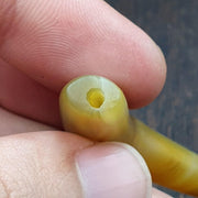 Rare Antique Yemeni, Middle Eastern Agate Bead | Natural Yellow Haqeeq, Eye Pattern, Pendant, Collectible Piece