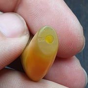 Rare Antique Yemeni, Middle Eastern Agate Bead | Natural Yellow Haqeeq, Eye Pattern, Pendant, Collectible Piece