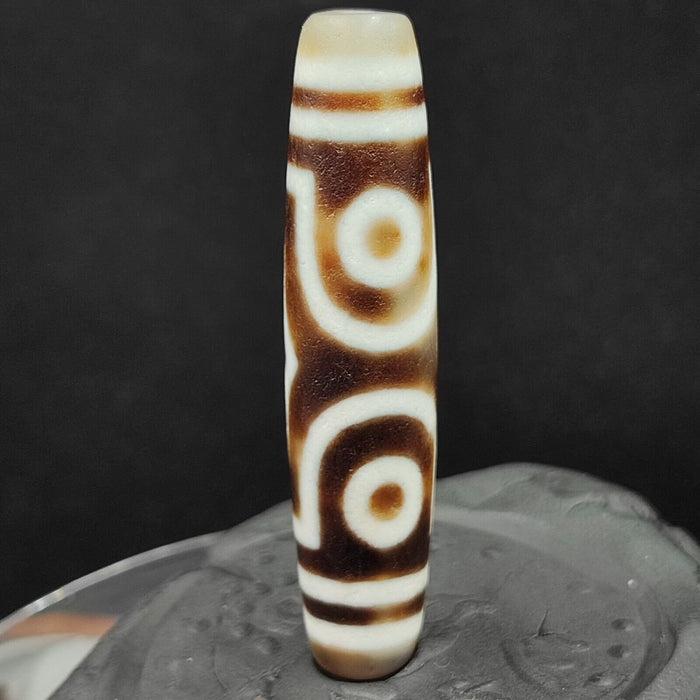 Old Indo Tibetan Agate Dzi Bead Amulet - 3 Eye Design