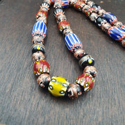 Vintage chevron venetian style multilayers glass beads necklace 15-8mm mch-3.