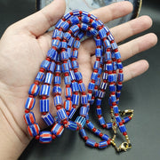Lot 3 vintage chevron and white heart venetian glass beads necklace nc-o-3.